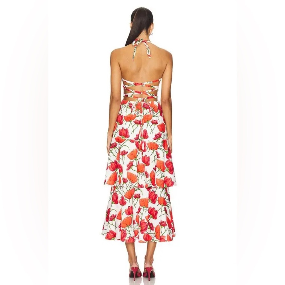 Millie Peonia Poplin Dress Red Multi - Picture 4 of 7